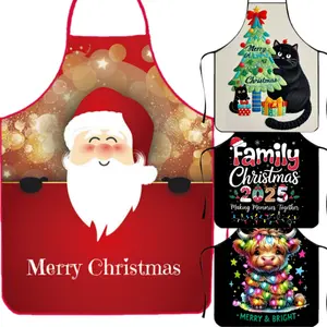Christmas Apron,1 Count Polyester Adult Size Sleeveless Kitchen Apron,Breathable Cooking Unisex  Apron,Gift for Daughter&Mother&Wife&GF&Sister&Aunt,Cool Apron for Nail Tech ﻿ ﻿