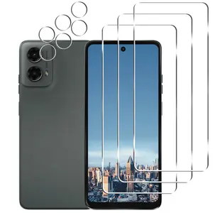[3+3 Pack] Moto G 5G 2024 Screen Protector + Camera Lens Protector, 9H Hardness, Anti Scratch, Easy Installation, Bubble Free, HD Tempered Glass Film