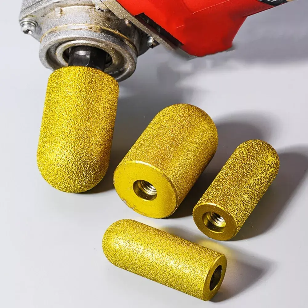 2Pcs  Diamond Vaccum Brazed Round Grinding Head Abrasive Tools for Internal Arc Grinding of Stones Engraving Tool M14 Thread
