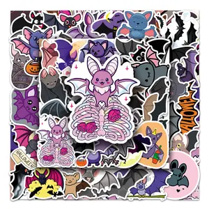 50pcs Bat Animal Series Stickers for Scrapbooks Journals Laptops Water Bottles Cars, Positive Message Gift Based on Belief Design
