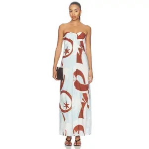 SEVEN WONDERS Rihanna Strapless Maxi Dress in Rina Blue