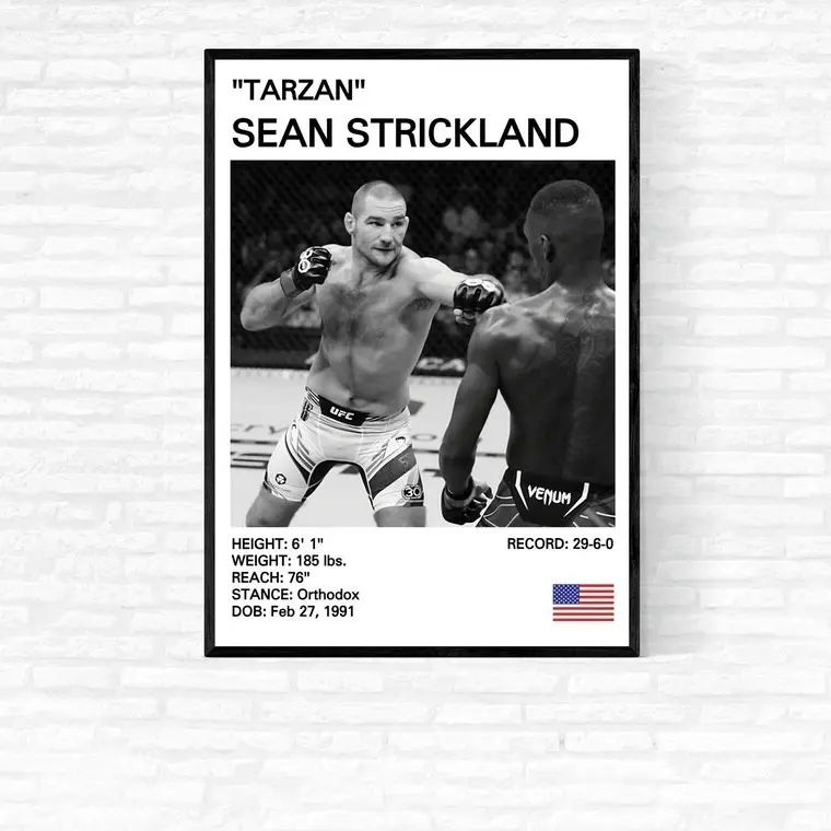 Sean Strickland Poster, Sean Strickland Print, MMA Prints, Mixed Martial Arts