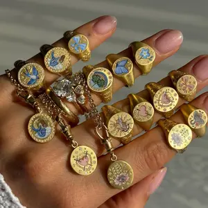 Coastal Cowgirl Meets Ins Style!  Durable Tarnish-Free Enamel Stacking Rings for Summer Festivals, Unique Meaningful Gift to Show Your Love.