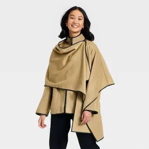 Women's Faux Wool Scarf Coat - A New Day