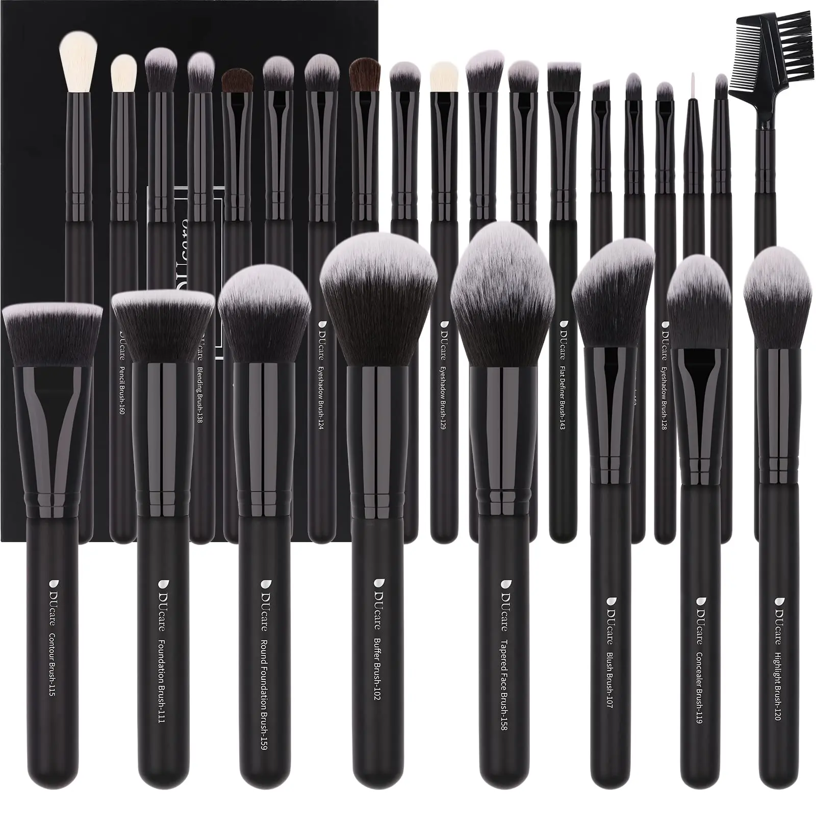 DUcare Professional Makeup Brushes Set 27count Makeup Brush Set Premium Synthetic Kabuki Foundation Blending Face Powder Blush Concealers Eye Shadows Brushes