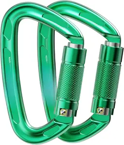 4inches 25kN-5621lbs Climbing Carabiners, UIAA CE Certified, Twist Auto Locking, Made of 7075 Aluminium, Lightweight, Rust Proof, for Mountaineering, Rappelling etc., Multi-Colors