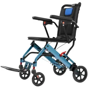 GARVEE Ultra-Light Portable Folding Wheelchair with Handbrake - Ideal for Travel and Suitable for Seniors and Young Users, Ensuring Comfort and Mobility on the Go.