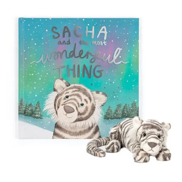 Jellycat Sacha and the Most Wonderful Things + Sacha Snow Tiger Gift Set