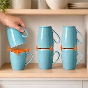 Mug Stackers 6-Pack — Double Cabinet Space Without Adding Shelves