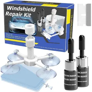 Windshield Repair Kit, Windshield Crack Repair Kit,2 Pcs Car Glass Repair Kit Quick Fix for Chips & Cracks, Windshield Chip Repair Kit, Automotive Nano Fluid(Blue)