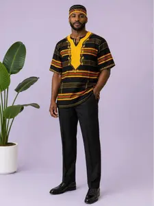 Midnight Royal Kente Set – Power in Simplicity. Presence in Detail.