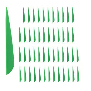 Arrows Vanes 4 Inch Plastic Feather Fletching for DIY Archery Arrows 50 Pack(Green)