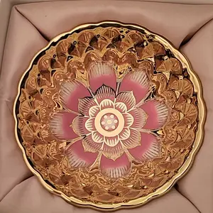 Lotus Brand - Pink Lotus Flower Gilded Jianzhan Teacup Porcelain Handcrafted Artistic Design Exclusive Live Special Link