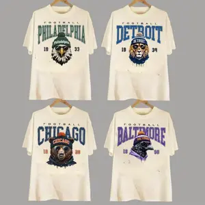 All Teams Football Graphic T-Shirt, Vintage Mascot Design, Sand Color Unisex Retro Tee, Classic Game Day Top, Sport Fan Gift