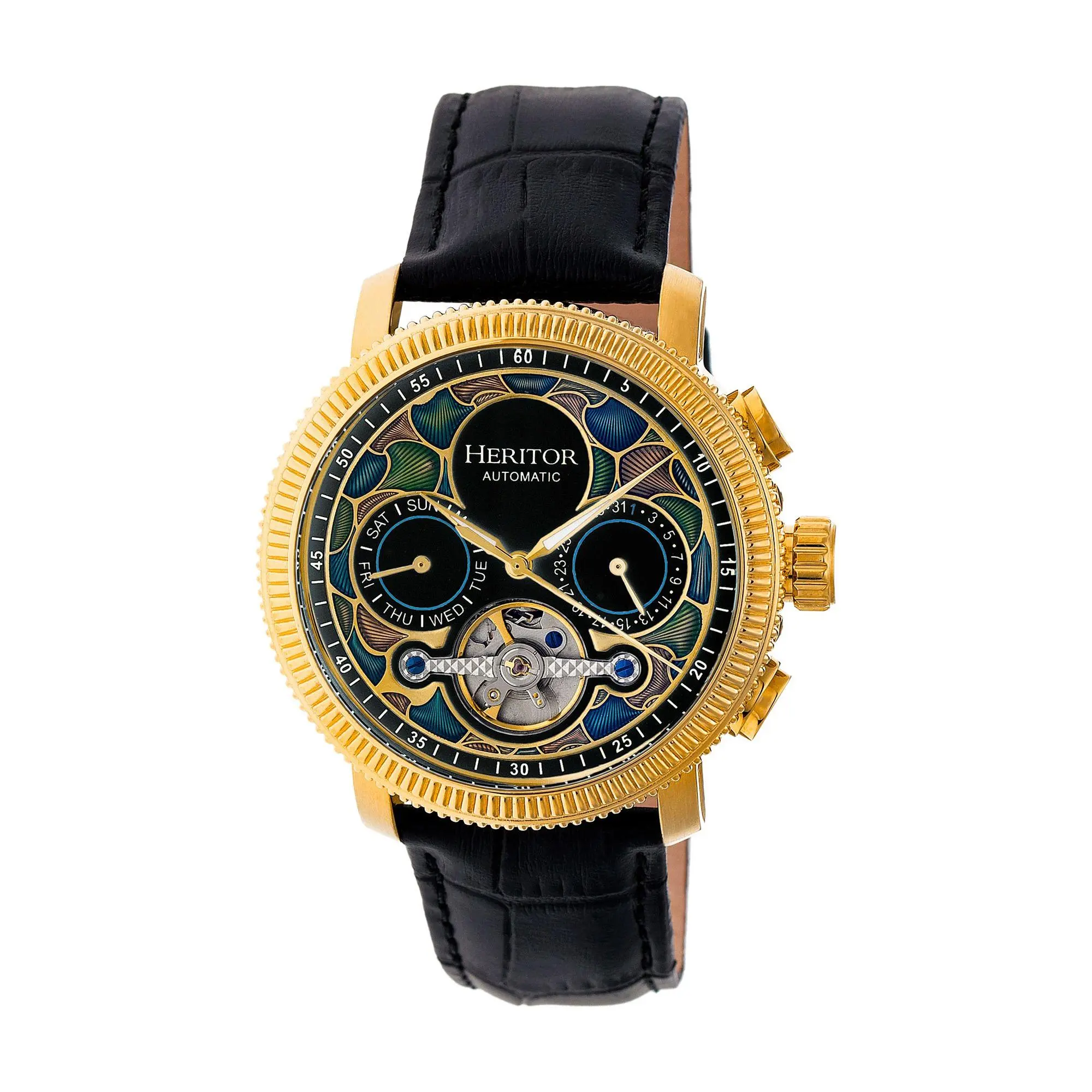 Heritor Automatic Men's Aura Stainless Gold and Black Watch Heritor Automatic Men's Aura Stainless Gold and Black Watch