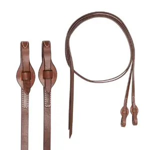 Cashel Quick Change Split Reins - Premium Brown Leather Horse Reins for Easy Bit Changes