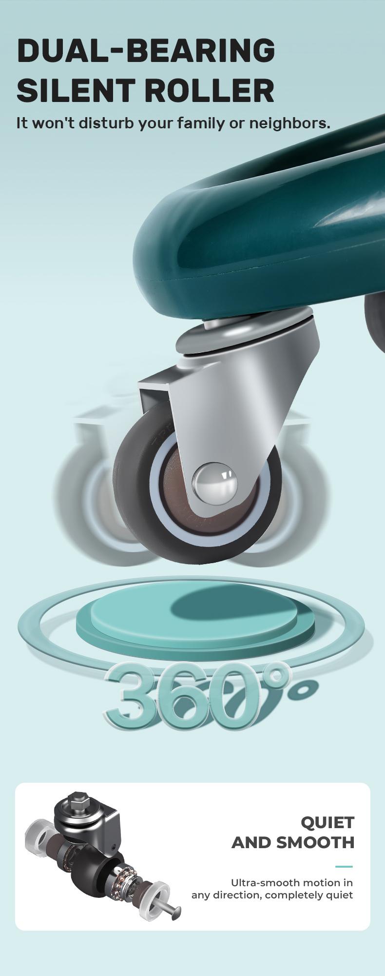 LEXI PRO Silent 4-Wheel Ab Roller for Defined Abs - Home Fitness Equipment with Universal Wheels for Men & Women - Build Strength & Core Muscles