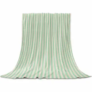 Sage Green Striped Throw Flannel Blanket for Couch Sofa Bed, Modern Simple Farmhouse Beige Microfiber Soft Fleece Blankets All Season Warm Cozy Bedding for Women Men Kids,