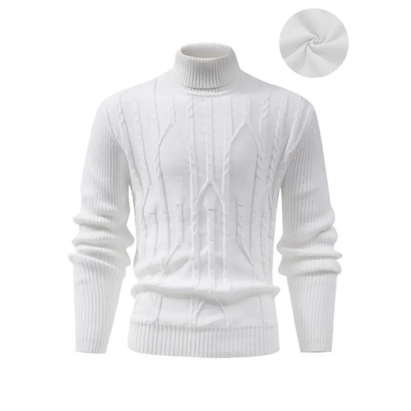 Men's Turtleneck Knitwear Base Shirt Men's Autumn Winter Trendy Slim Fit Warm Innerwear Clothes Menswear