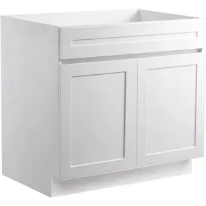 VEVOR White Shaker Base Cabinet with Drawer, 18 - Inch Unassembled Drawer Base Cabinet, 18 Wx 24 Dx 34.5 H Ready to Assemble Cabinet with Soft - Close Door and Adjustable Shelf, for Home OfficeVEVOR Super Brand Day