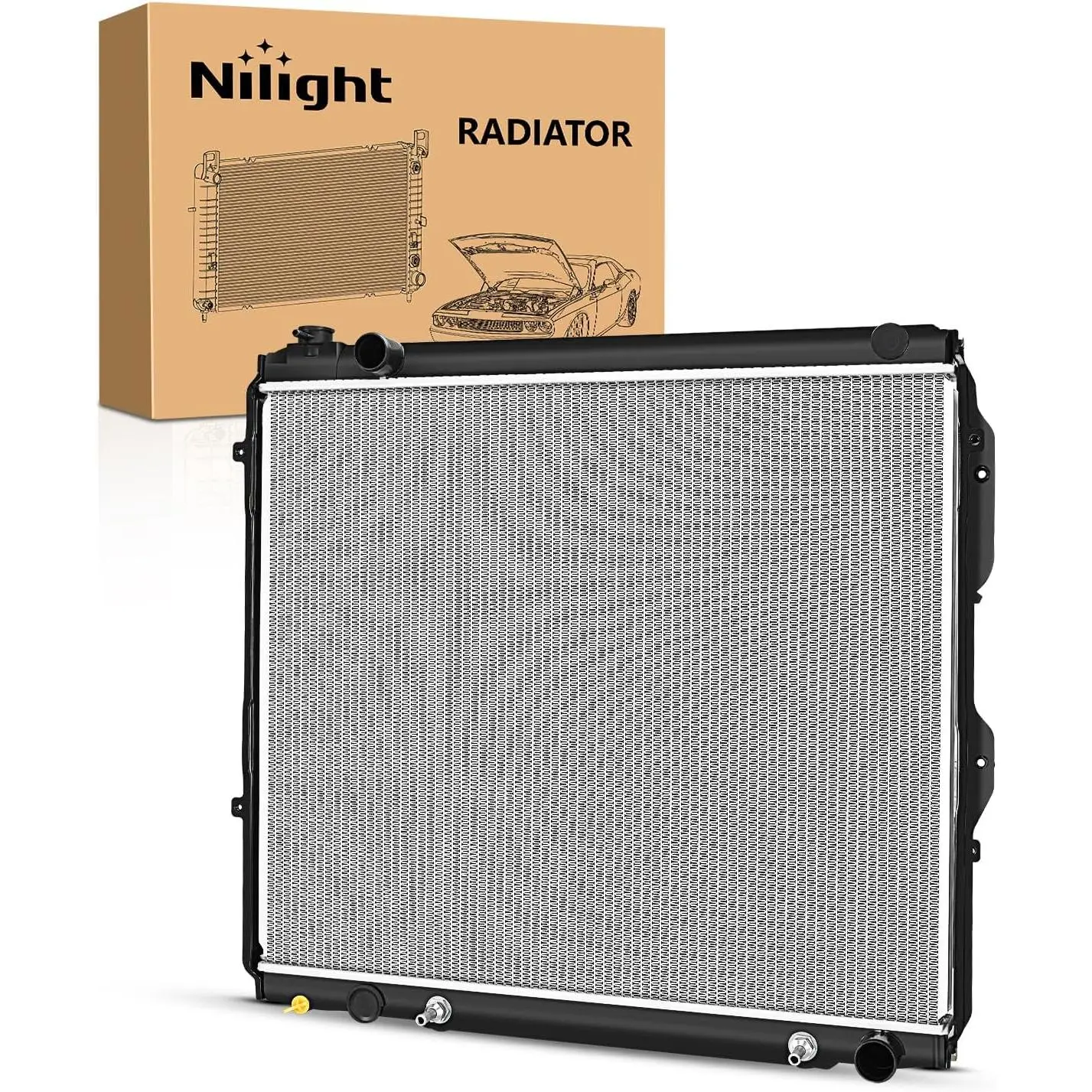 Nilight ABS Aluminum Automotive Radiator - 105% Leak Tested, Increases Boiling Point, Maintains Pressure for Toyota Tundra 4.7L V8 2004-2006, Sequoia 2001-2007