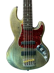 Form Factor Audio Wombat JS5 Short Scale (30”) Electric Bass Guitar Barnwood, 100% Brushed Satin