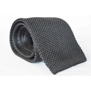 Solid Gray Knit Tie
