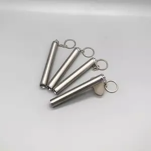 Stainless Steel Cylinder Keychain - Multi-Functional Outdoor Accessory, Durable Metal Keyring with Pocket Tool Features,Everyday Carry