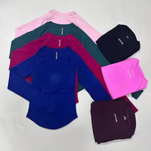 DFYNE Seamless Long Sleeve Workout Top – Breathable Slim Fit Yoga Shirt with Thumb Holes for Women