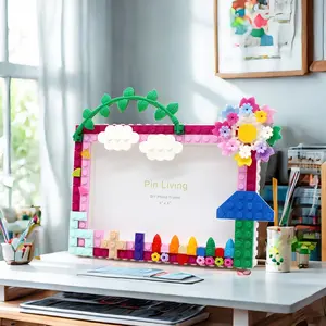 1pc Fairy Tale House Block Frame, Handmade DIY Assembly, Best Friend Gift, Desktop Decor, Photo Frame, 6r Size