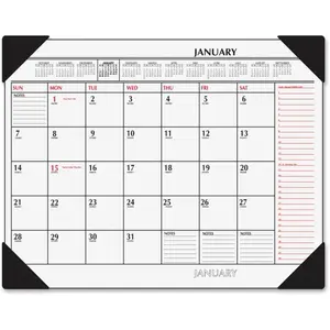 At A Glance  Monthly Desk Pad Calendar, Red & Black