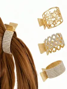 3pcs Rhinestone Hair Clips, Strong Metal Barrettes for Thick Long Hair & Ponytails, Elegant Hair Accessories for Women