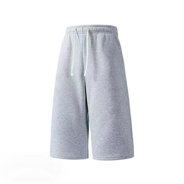 Men’s Plain Stylish 3/4 Solid-Color Athletic Casual Shorts with Belt and Pockets, Breathable Summer Menswear