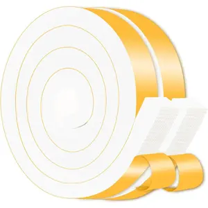 Weather Stripping Door Seal Strip,Window Weather Stripping,Strong Adhesive, Weatherproof, Reduce Noise, Gap Filler, Foam Insulation Tape for Doors and Windows (White,1 in x 3/4 in x 13 Ft)
