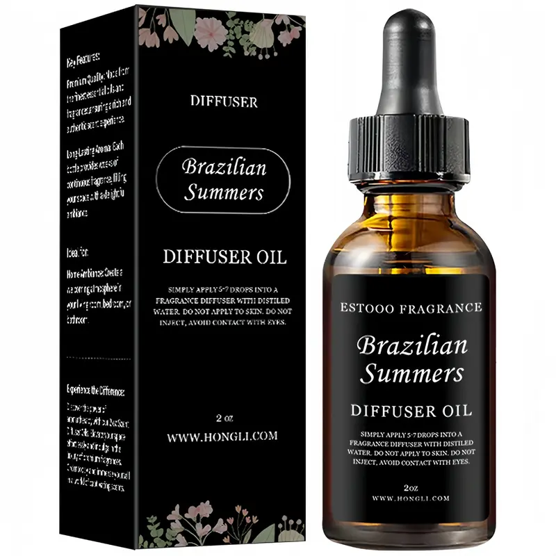 2 oz Scented Diffuser Oils Bottle - Indoor Home & Household Fragrance, Hotel-Style Aromatherapy Refill, Natural Room Perfume, 12 Months Long-Lasting Scent