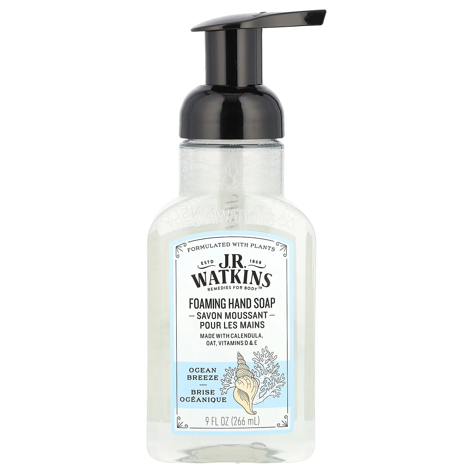 J R Watkins Foaming Hand Soap, Ocean Breeze, 9 fl oz (266 ml) J R Watkins Foaming Hand Soap, Ocean Breeze, 9 fl oz (266 ml)