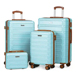 AAIVV 4-Piece Aesthetic Luggage Set with TSA, Airline-Approved Hard Shell Expandable Double Spinner Rolling Wheels Suitcases for Lightweight Travel (28in26in20in13in)