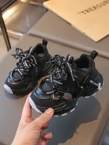 School Sports Shoes Soft Sole Lightweight Running Shoes Breathable Mesh Student Shoes, Workout Sneakers, Sporty Style, All Seasons
