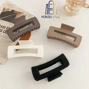 4PCS Matte Square Hair Claw Clips, Neutral Color Large Non-slip Hair Jaw Clips, Minimalist Acrylic Hair Accessories for Thick Hair, Women's Daily Use