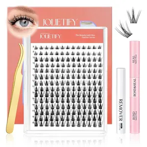JOLIETIFY 39 Styles Lash Clusters Kit,1 Set Mixed Length Individval Eyelash Extensions Kit,Self Grafting False Eyelashes with Tweezers&Glue&Remover,Prefessional Eye Makeup Accessories for Women