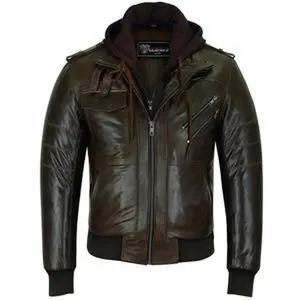 Vance Leather Mens Vincent Brown Waxed Premium Cowhide Motorcycle Leather Jacket