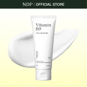 NDP SKIN Vitamin B9 Tone-Up Cream - Daily Calming Tinted Moisturizer, 95% Cica Brightening Hydrate for Sensitive Skin, Lightweight Korean Makeup Primer, 2.19 fl oz