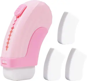 3+1 Pack Rubber Erasers Sliding Retractable Eraser, Soft Cute Erasers Push Pull Large Pencil Erasers with Plastic Sleeve 3 Refill Eraser for School Students Kids Office Home Supplies, Pink