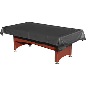 Waterproof Dustproof PVC Pool Table Cover for 7/8/9 Ft Billiard Pool Table, Black, Suitable for 7 Feet