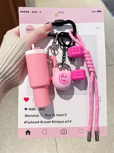 Sports Water Bottle Series Creative Design, Fitness Exercise Accessories, Fashion Savior Keychain, Fitness Series Barbell Dumbbell Plate Exercise Water Pendant, Backpack Pendant, Suitable For Sports Boys And Girls, Exquisite Men And Women Gifts