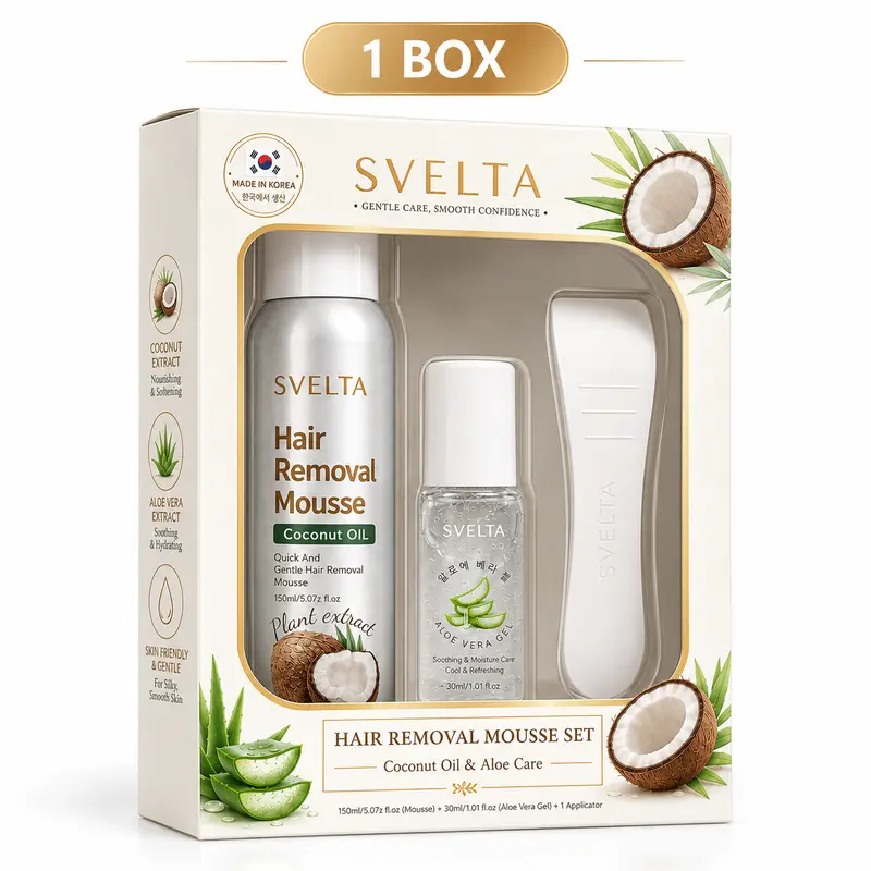 One SVELTA gift box containing mousse, aloe gel and scraper