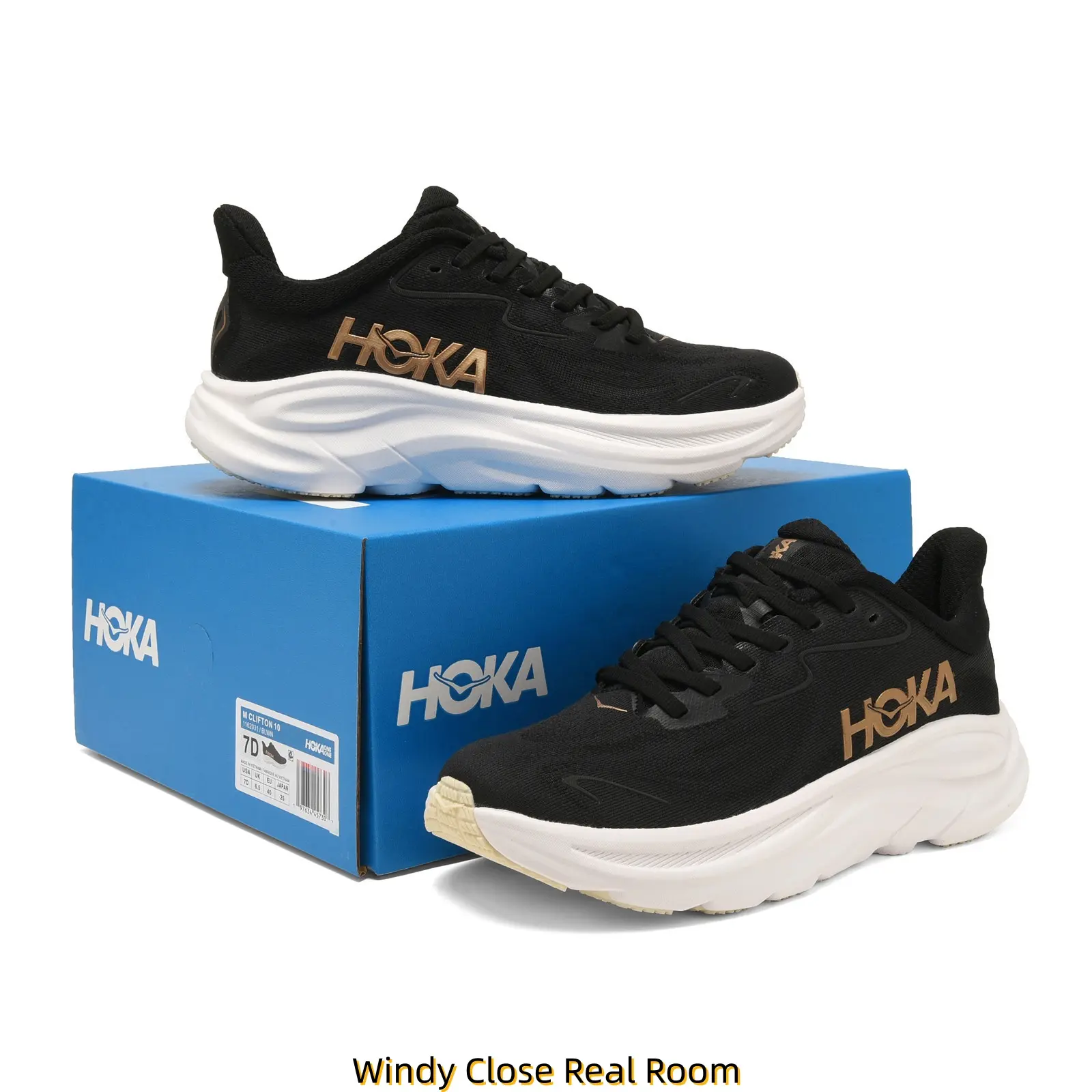Black-gold Color-block Lightweight Durable Sneakers With Heat-wicking Mesh Upper, Fit for Cardio Training, Short Trips and Upscale Casual Outfit Matching