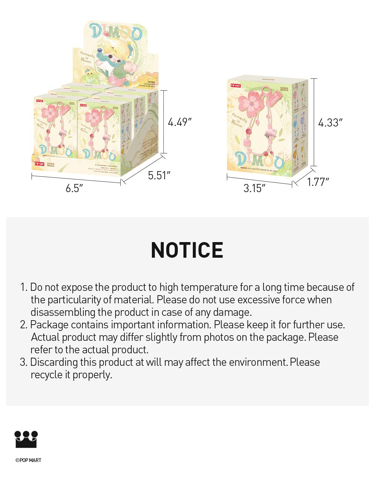 POP MART DIMOO Moments in Bloom Series-Decorative Charm Blind Box [ship by Apr.20th]