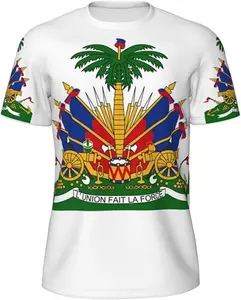Men's 3D Print Haiti  Emblem Symbol Vintage T Shirts