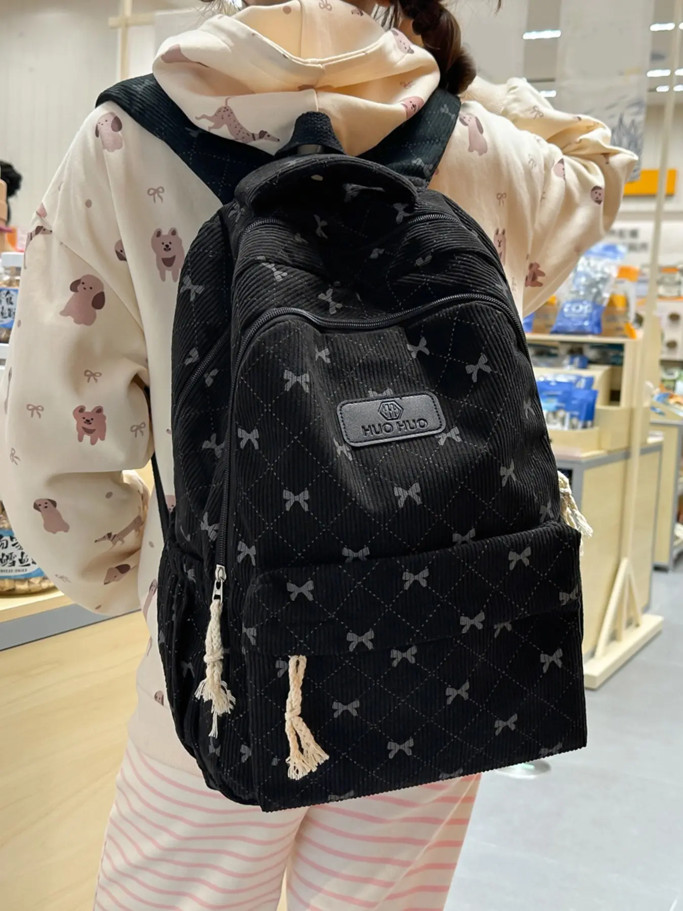 1pc  Women's Casual Printed Backpack lightweight backpack zipper closure fashionable and versatile casual trend suitable for students to go to school, campus, travel to work, commuting, shopping Women's backpack Commuter Backpack Quilted Nylon Backpack
